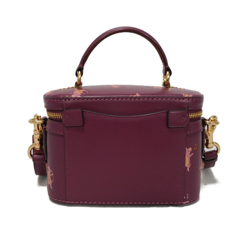 COACH Handbag 38602 Glovetanned Leather purple Party Mouse Print Trail Bags