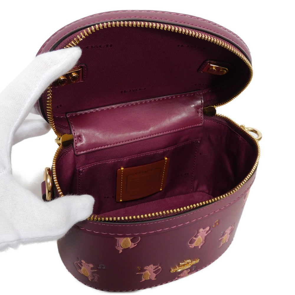 COACH Handbag 38602 Glovetanned Leather purple Party Mouse Print Trail Bags