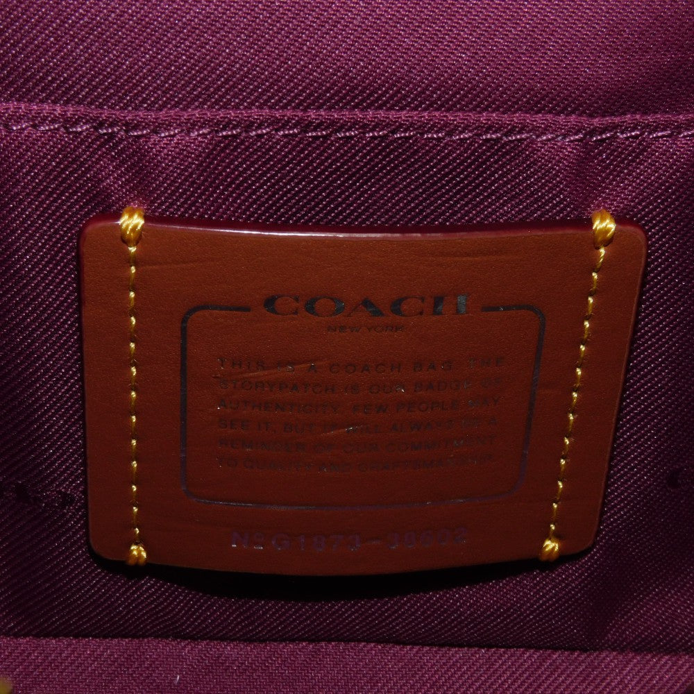 COACH Handbag 38602 Glovetanned Leather purple Party Mouse Print Trail Bags