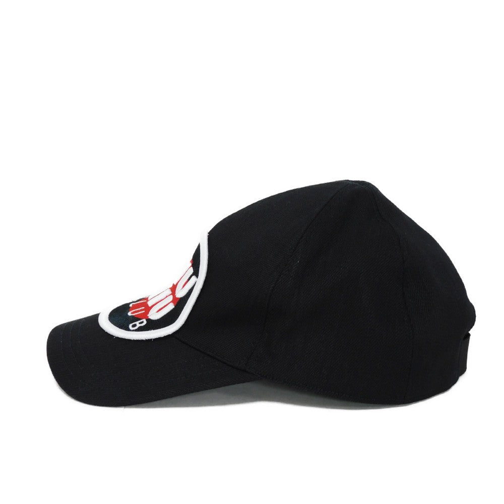 MIUMIU hat 5HC274 AJ6 F0002 cotton black Club logo embroidery Baseball cap M