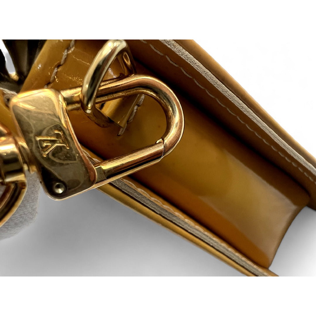 Louis Vuitton Vernis Sienna Zip Clutch Yellow Monogram Women's Handbag Purse Bag