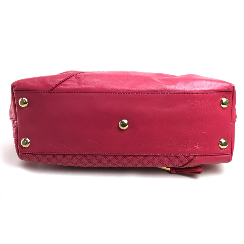 MARC JACOBS Tote Bag leather pink logo quilting Women Used Authentic
