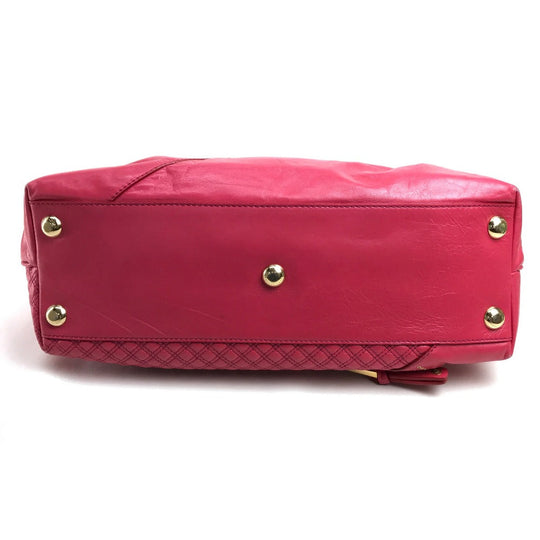 MARC JACOBS Tote Bag leather pink logo quilting Women Used Authentic