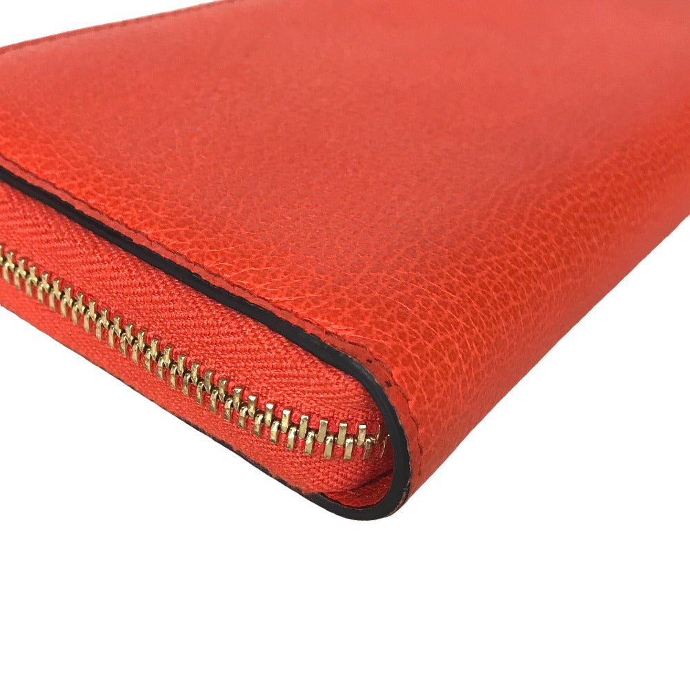 GUCCI Long Wallet Purse 658691 525040 leather Orange Round zip Embossed logo