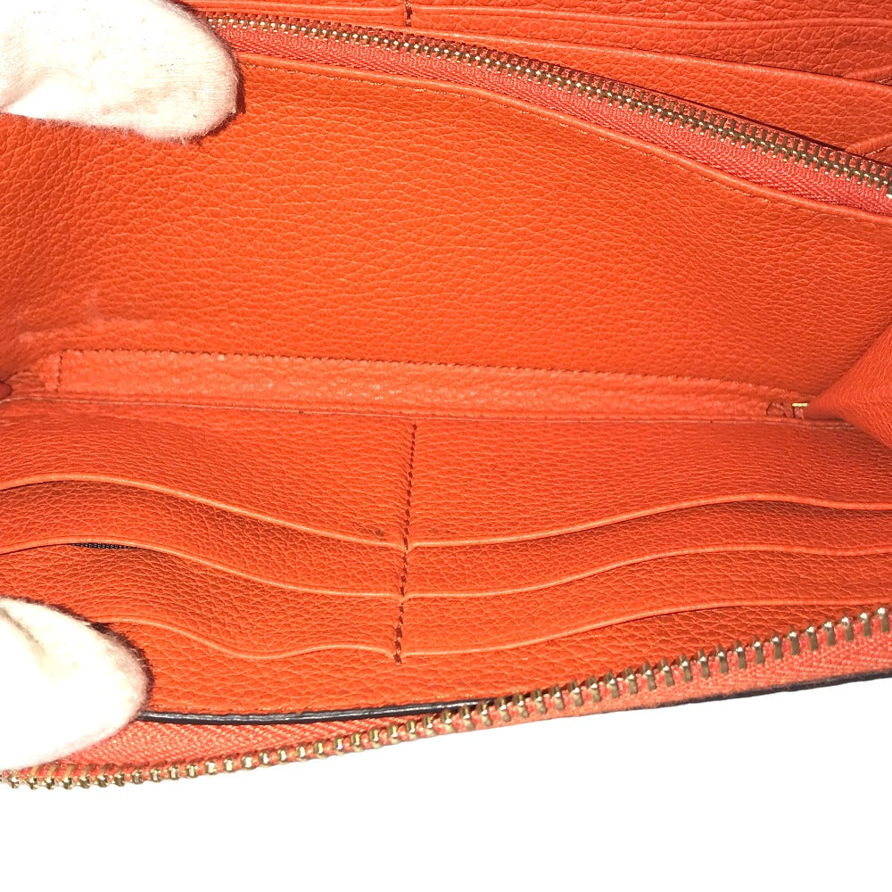 GUCCI Long Wallet Purse 658691 525040 leather Orange Round zip Embossed logo
