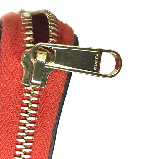 GUCCI Long Wallet Purse 658691 525040 leather Orange Round zip Embossed logo