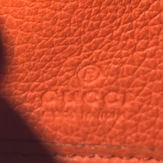 GUCCI Long Wallet Purse 658691 525040 leather Orange Round zip Embossed logo