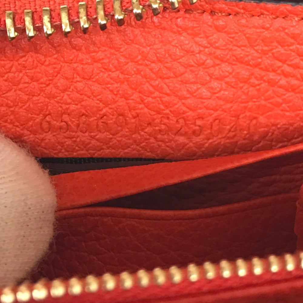 GUCCI Long Wallet Purse 658691 525040 leather Orange Round zip Embossed logo