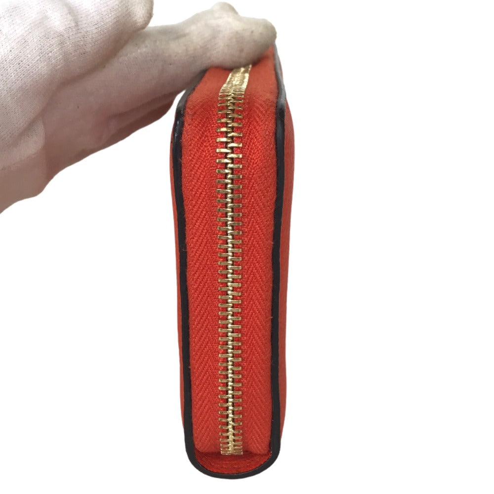 GUCCI Long Wallet Purse 658691 525040 leather Orange Round zip Embossed logo