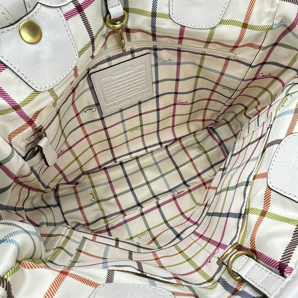 COACH Tote Bag F11791 Canvas, Leather beige Women Used Authentic