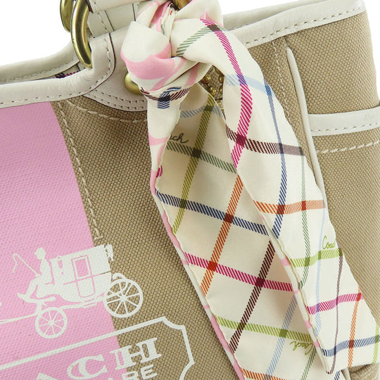 COACH Tote Bag F11791 Canvas, Leather beige Women Used Authentic