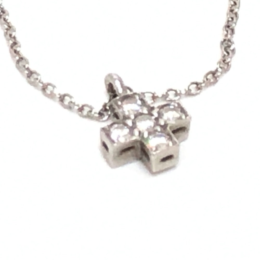 TIFFANY&Co. Necklace Pt950 Silver Pt950 Cruciform Roman Cross Diamond Women Used Authentic