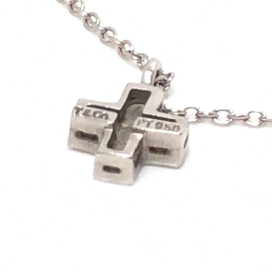 TIFFANY&Co. Necklace Pt950 Silver Pt950 Cruciform Roman Cross Diamond Women Used Authentic