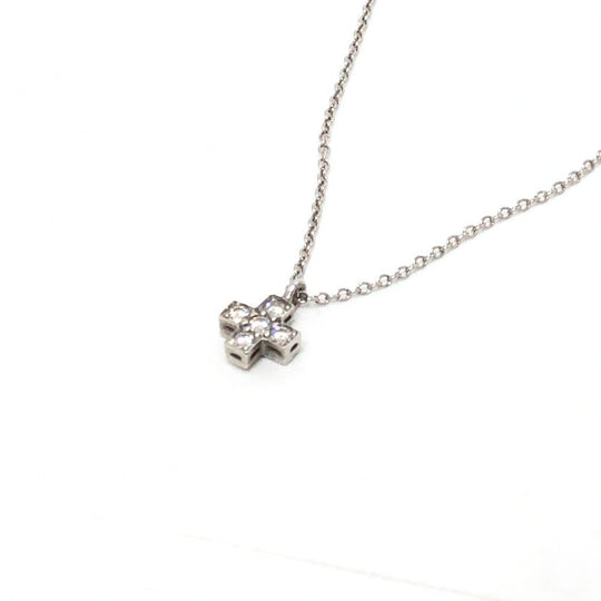 TIFFANY&Co. Necklace Pt950 Silver Pt950 Cruciform Roman Cross Diamond Women Used Authentic