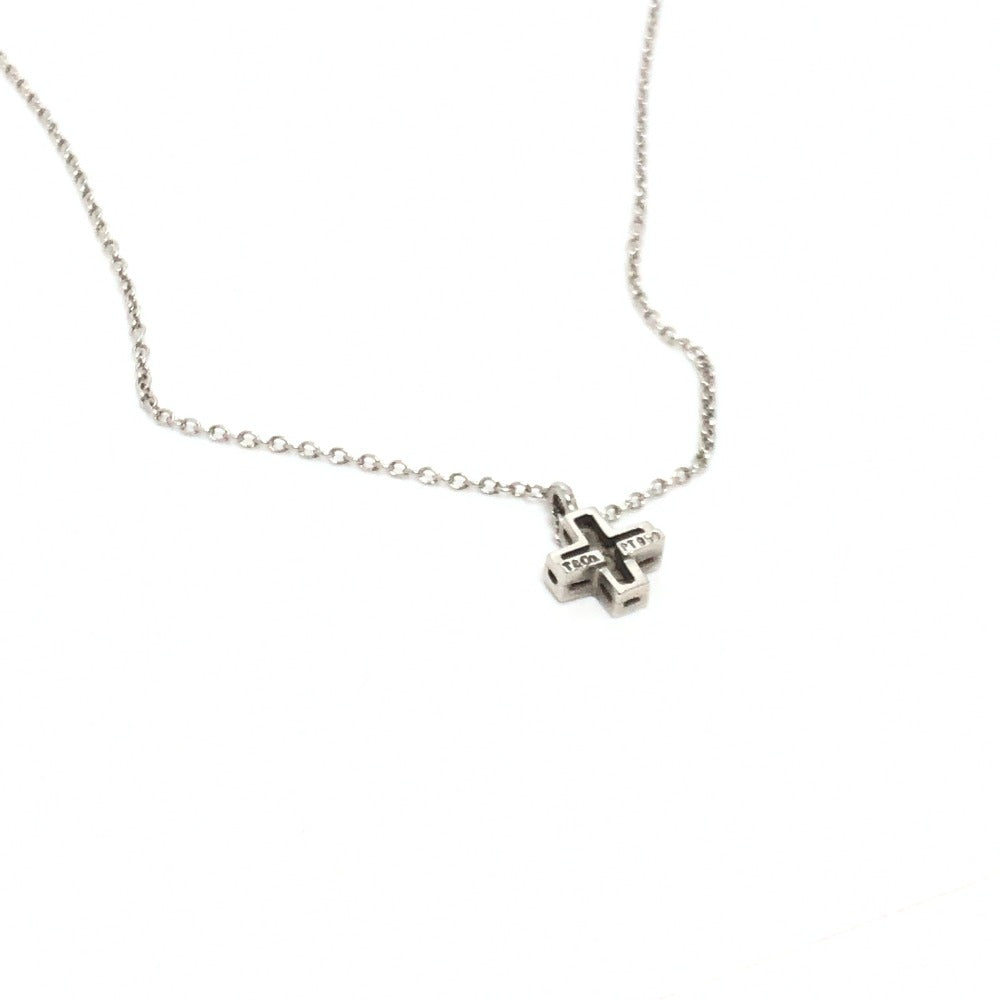 TIFFANY&Co. Necklace Pt950 Silver Pt950 Cruciform Roman Cross Diamond Women Used Authentic