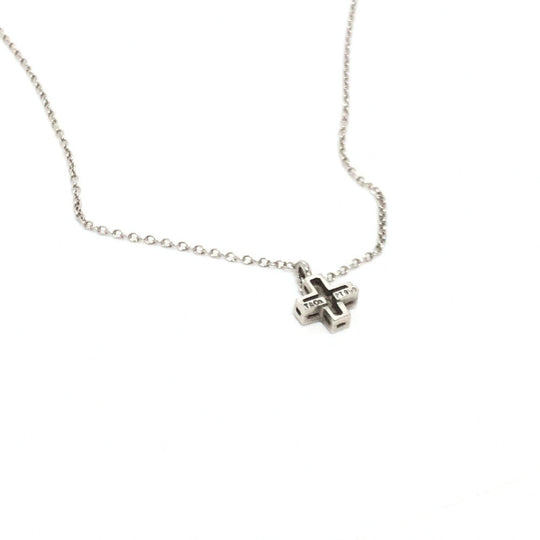 TIFFANY&Co. Necklace Pt950 Silver Pt950 Cruciform Roman Cross Diamond Women Used Authentic