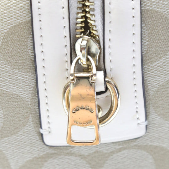 COACH Handbag F83607 Canvas, Leather beige Handbag CC canvas Signature Women Used Authentic