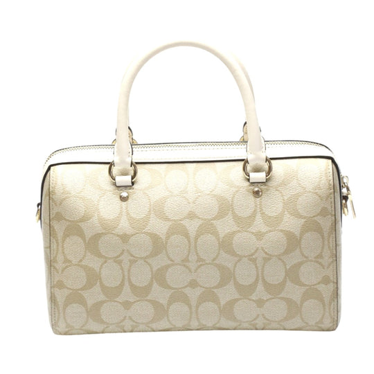 COACH Handbag F83607 Canvas, Leather beige Handbag CC canvas Signature Women Used Authentic