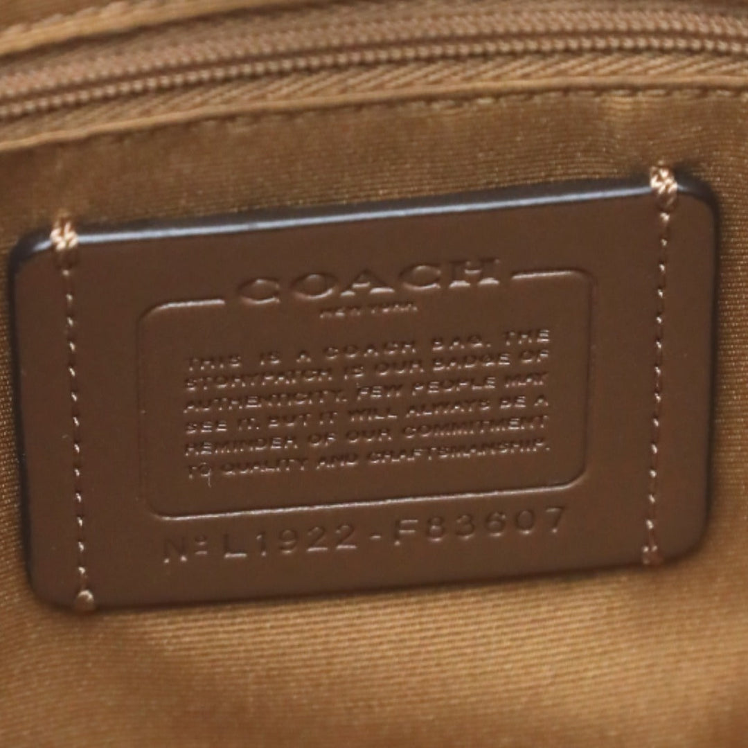 COACH Handbag F83607 Canvas, Leather beige Handbag CC canvas Signature Women Used Authentic