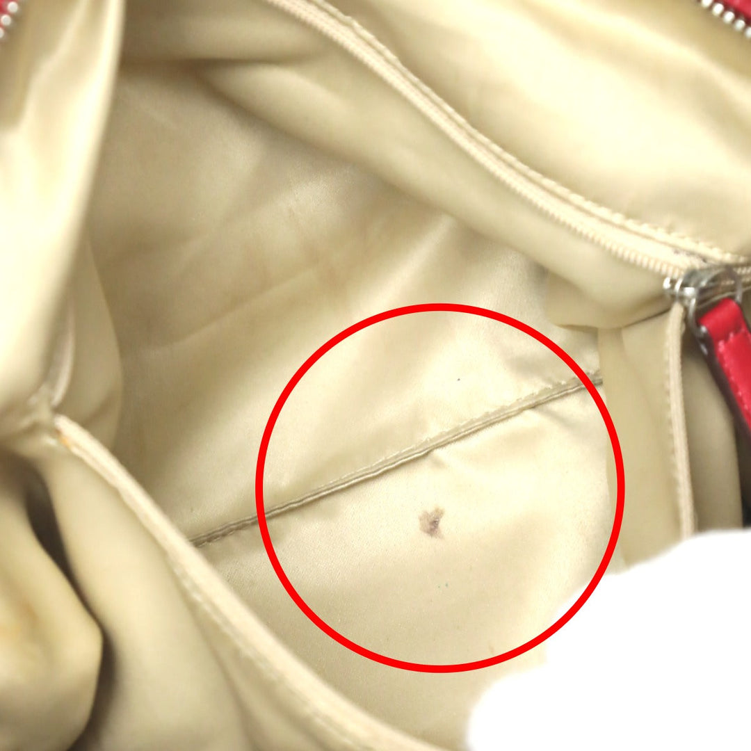 COACH Handbag 18643 leather Red Shoulder Bag 2 way bag Madison Gathered Leather Bag Women Used Authentic