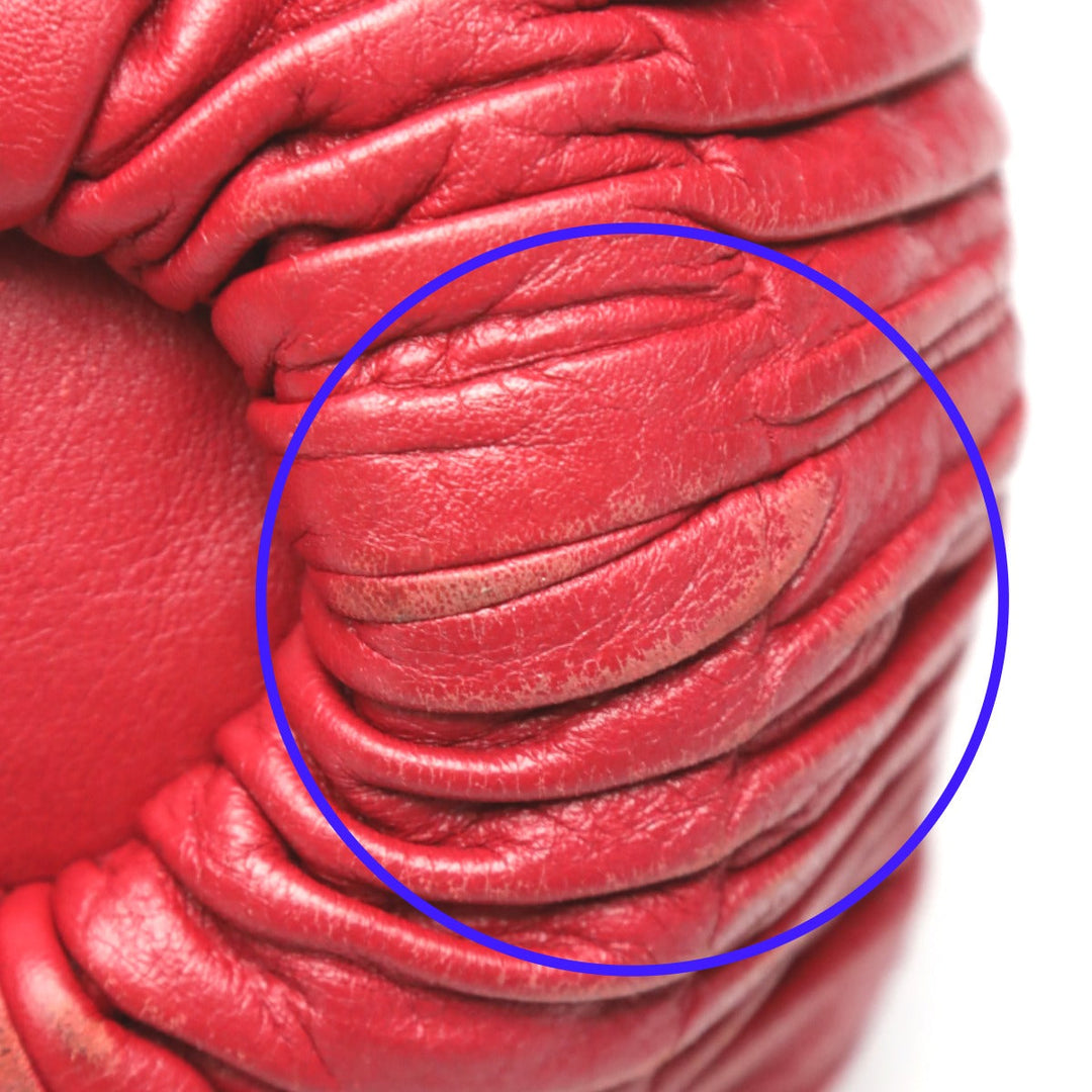 COACH Handbag 18643 leather Red Shoulder Bag 2 way bag Madison Gathered Leather Bag Women Used Authentic