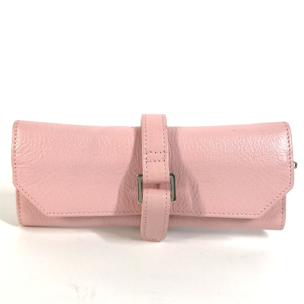 TIFFANY&Co. Pouch leather pink Jewelry case Women Used Authentic