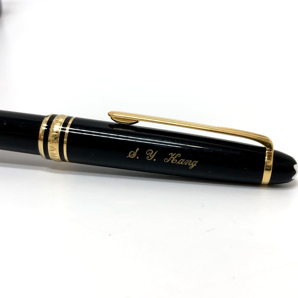 MONTBLANC Ballpoint pen Resin, Leather black Meisterstck mens Used Authentic