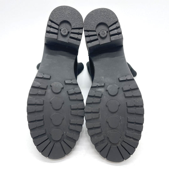 MONCLER boots suede black Mokomoko Mouton Women 36 Used Authentic