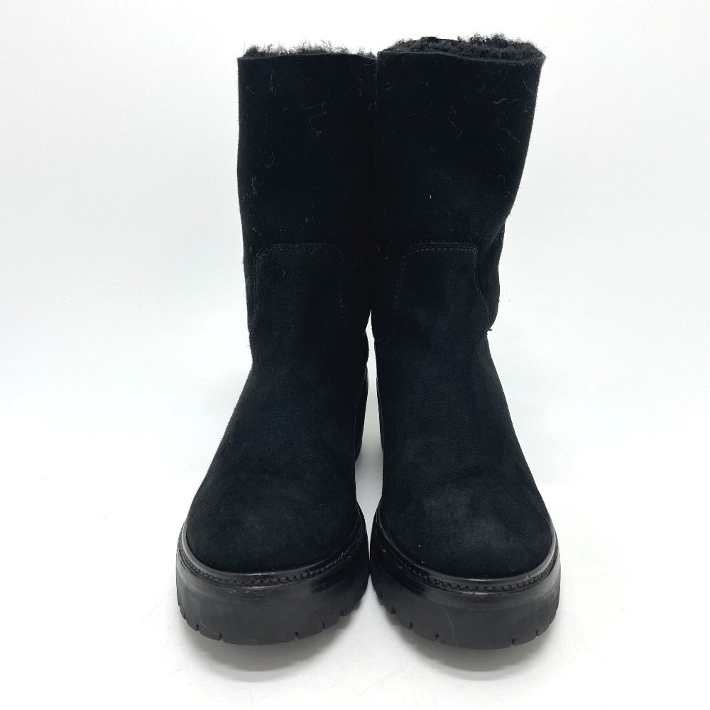 MONCLER boots suede black Mokomoko Mouton Women 36 Used Authentic