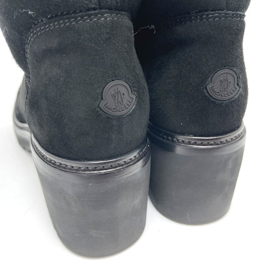 MONCLER boots suede black Mokomoko Mouton Women 36 Used Authentic