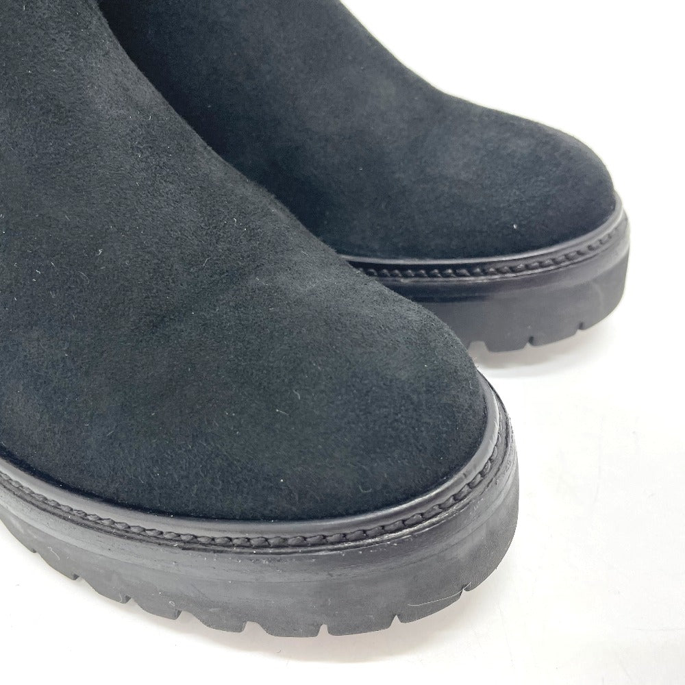 MONCLER boots suede black Mokomoko Mouton Women 36 Used Authentic