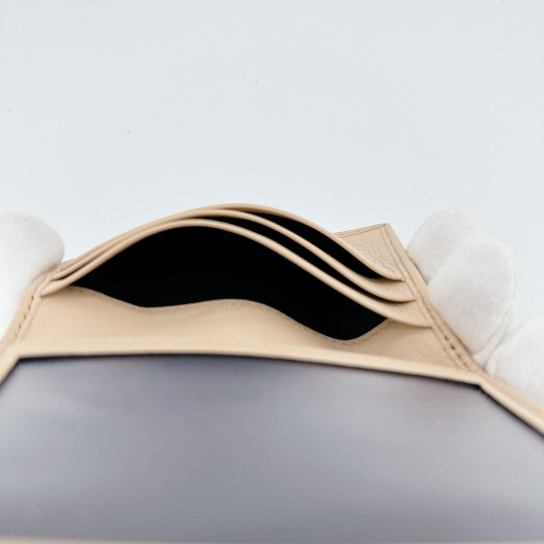 GUCCI name card holder 251848 canvas beige name card holder WG Canvas Women Used Authentic