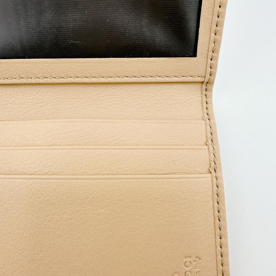 GUCCI name card holder 251848 canvas beige name card holder WG Canvas Women Used Authentic