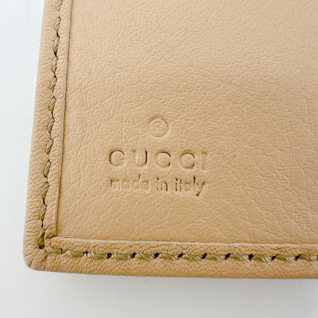 GUCCI name card holder 251848 canvas beige name card holder WG Canvas Women Used Authentic