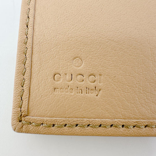 GUCCI name card holder 251848 canvas beige name card holder WG Canvas Women Used Authentic
