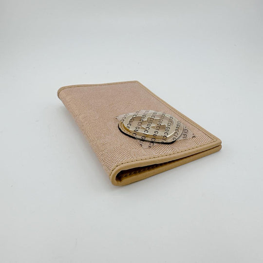 GUCCI name card holder 251848 canvas beige name card holder WG Canvas Women Used Authentic