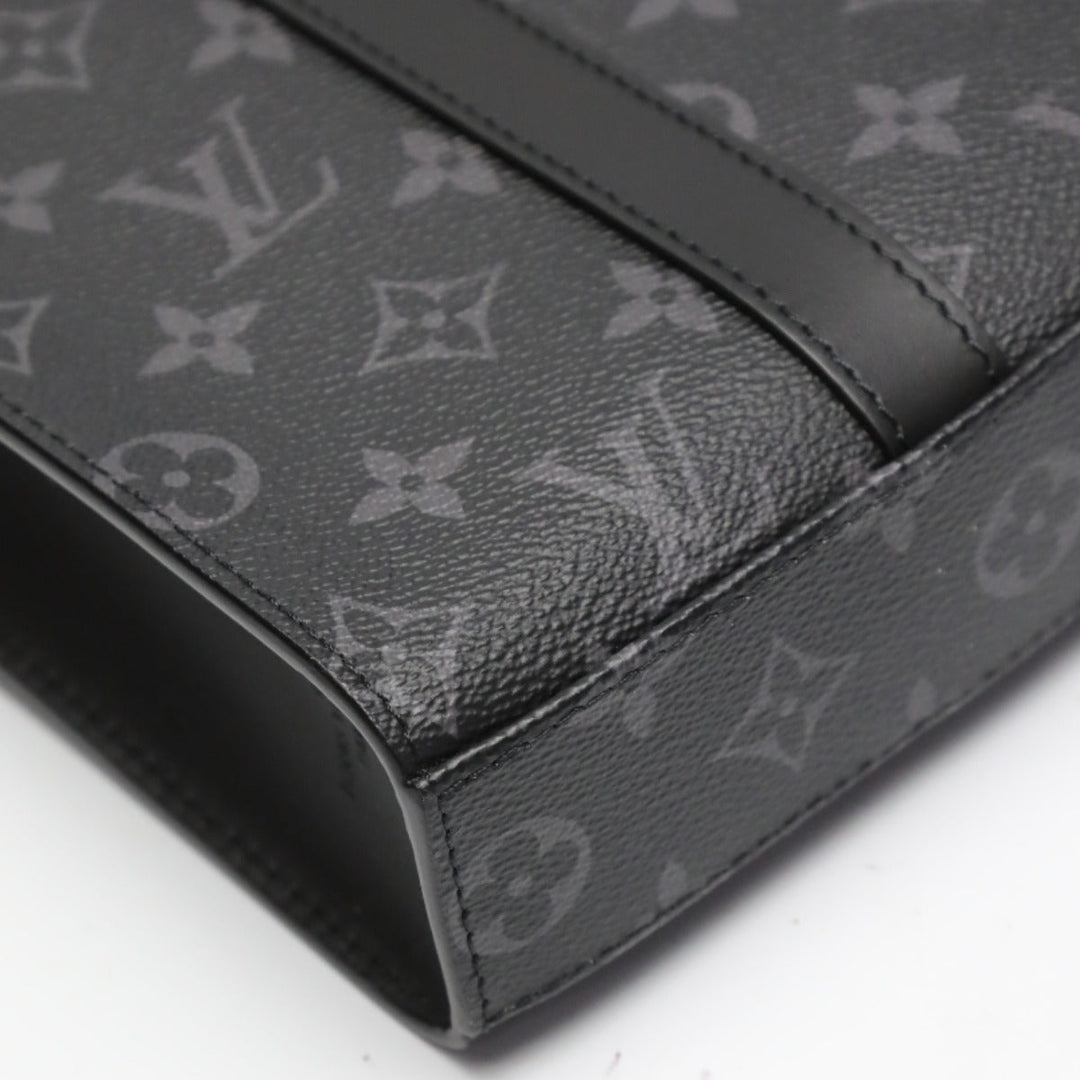 LOUIS VUITTON Tote Bag M46456 Monogram canvas black 2WAY bag Monogram Eclipse Sac Plat cloth mens Used Authentic