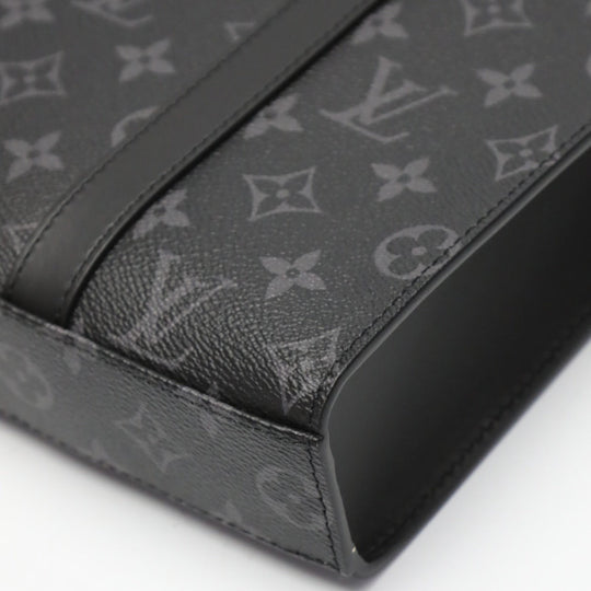 LOUIS VUITTON Tote Bag M46456 Monogram canvas black 2WAY bag Monogram Eclipse Sac Plat cloth mens Used Authentic