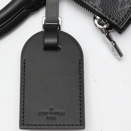 LOUIS VUITTON Tote Bag M46456 Monogram canvas black 2WAY bag Monogram Eclipse Sac Plat cloth mens Used Authentic