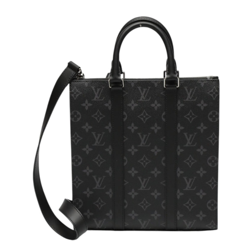 LOUIS VUITTON Tote Bag M46456 Monogram canvas black 2WAY bag Monogram Eclipse Sac Plat cloth mens Used Authentic