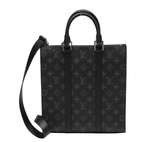 LOUIS VUITTON Tote Bag M46456 Monogram canvas black 2WAY bag Monogram Eclipse Sac Plat cloth mens Used Authentic