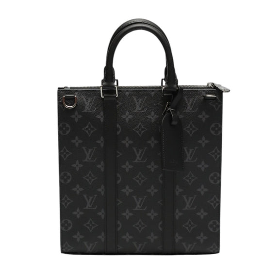 LOUIS VUITTON Tote Bag M46456 Monogram canvas black 2WAY bag Monogram Eclipse Sac Plat cloth mens Used Authentic