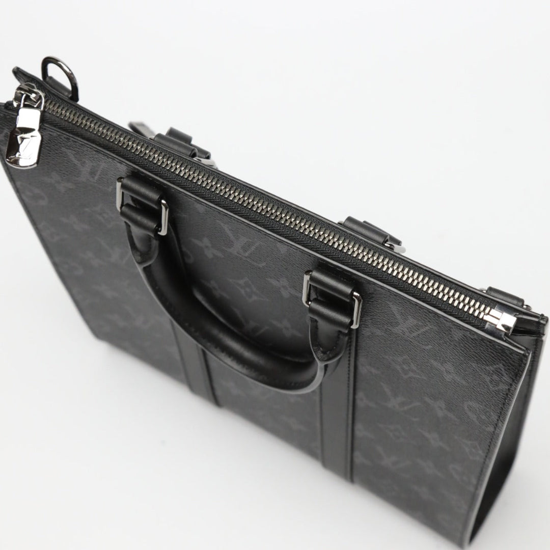 LOUIS VUITTON Tote Bag M46456 Monogram canvas black 2WAY bag Monogram Eclipse Sac Plat cloth mens Used Authentic