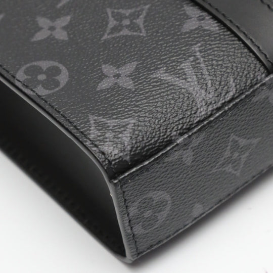 LOUIS VUITTON Tote Bag M46456 Monogram canvas black 2WAY bag Monogram Eclipse Sac Plat cloth mens Used Authentic