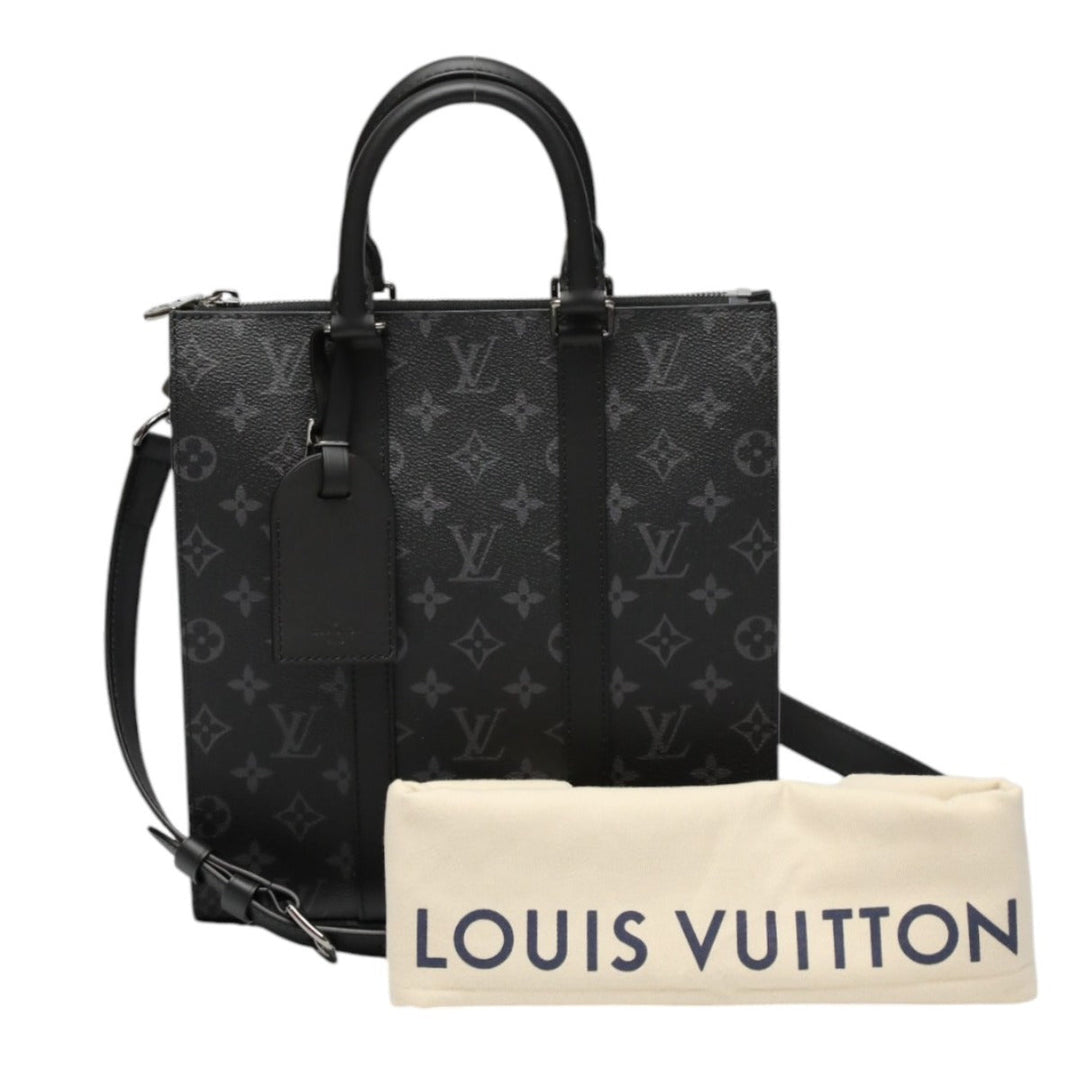 LOUIS VUITTON Tote Bag M46456 Monogram canvas black Shoulder Bag Monogram Eclipse Sac Plat Cloth mens Used Authentic