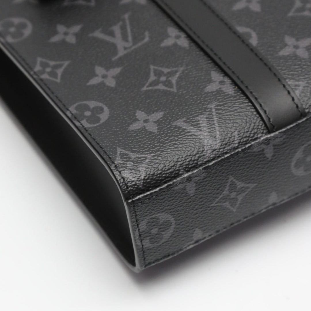 LOUIS VUITTON Tote Bag M46456 Monogram canvas black Shoulder Bag Monogram Eclipse Sac Plat Cloth mens Used Authentic