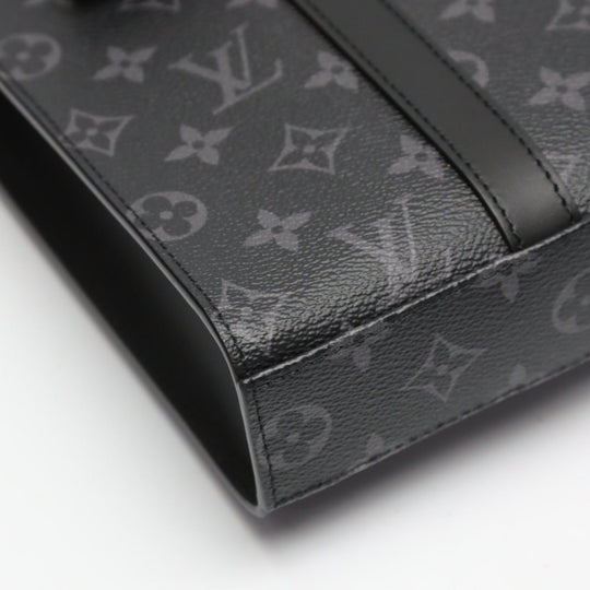 LOUIS VUITTON Tote Bag M46456 Monogram canvas black Shoulder Bag Monogram Eclipse Sac Plat Cloth mens Used Authentic