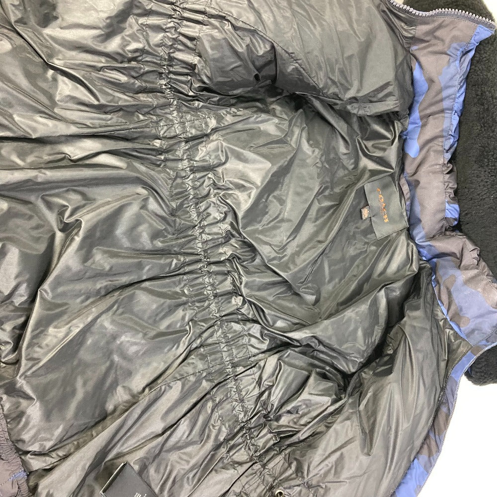 COACH Down jacket polyester blue down outer jacket apparel Camouflage camouflage Women S Used Authentic