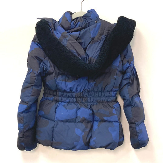 COACH Down jacket polyester blue down outer jacket apparel Camouflage camouflage Women S Used Authentic