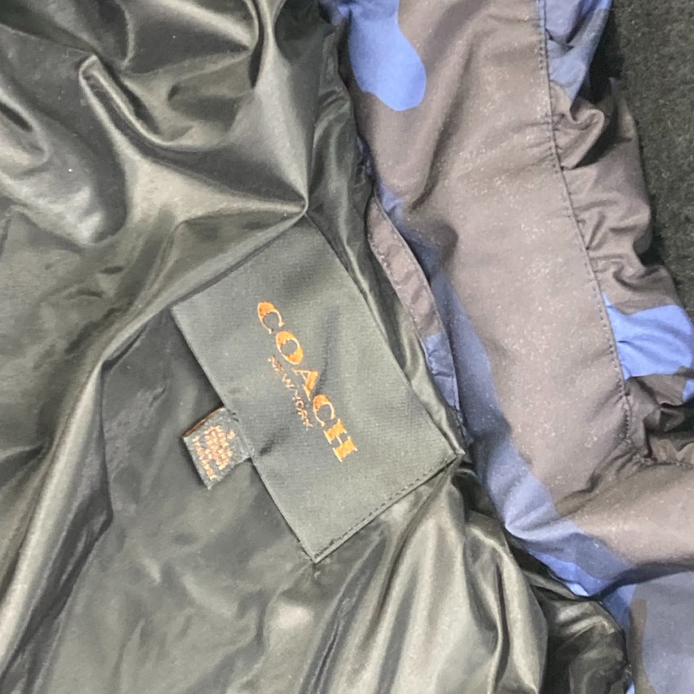 COACH Down jacket polyester blue down outer jacket apparel Camouflage camouflage Women S Used Authentic